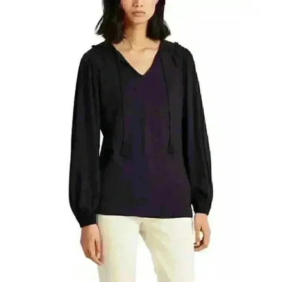 NEW! Lauren Ralph Lauren Women’s L Linen-Blend Blouson Top NWT $79.50 - Picture 1 of 1